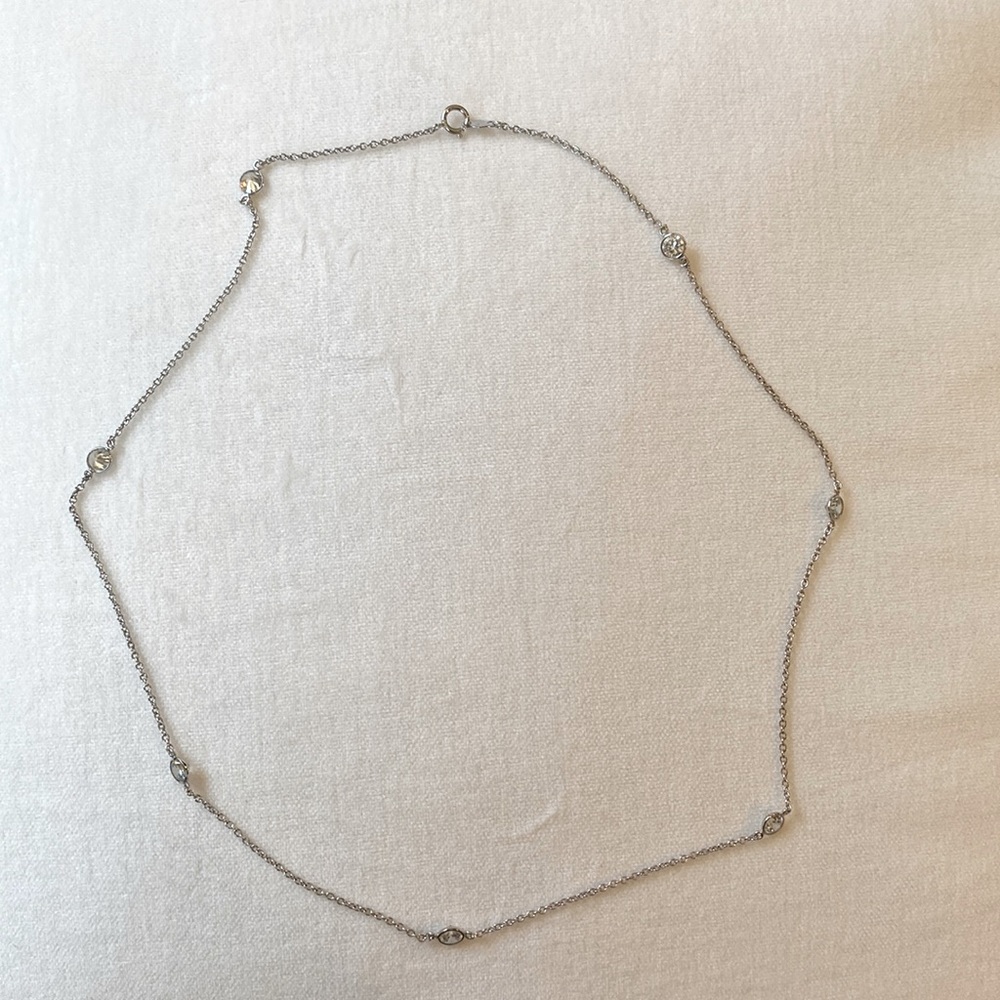 Diamonique by the yard necklace, 20” in length.